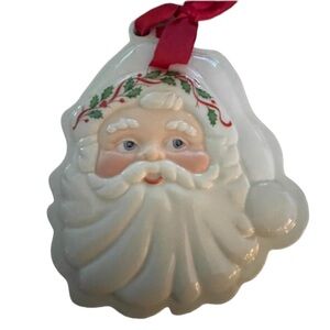 Lenox Christmas Holiday Santa Cookie Press Hanging Ornament